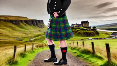 Kilt Kilt outfit Tartan kilt fashion Scottish landscape kilt Modern kilt design Kilt and castle scenery Kilt photography Highland kilt style Kilt fashion photography Scottish kilt image Kilt with modern twist